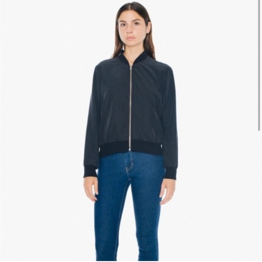 American Apparel Classic Black Bomber Jacket
